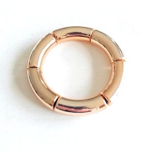 Tube Bamboo Bangle Bracelet - Rose Gold
